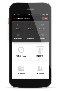 Online Timesheet App from BigTime for Android, iPhone & iPad devices