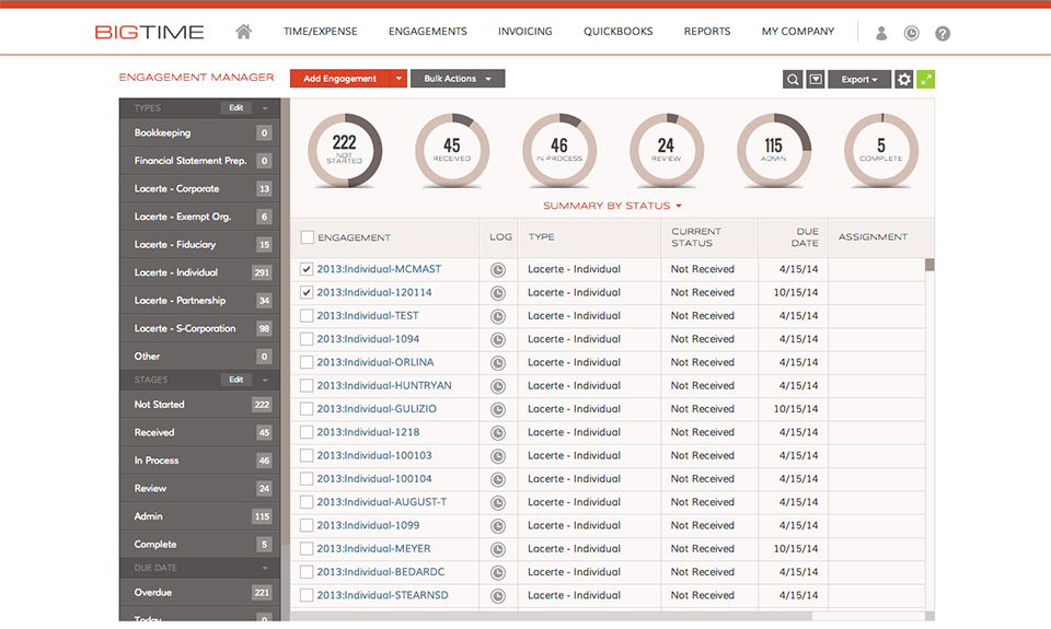 BigTime Task Dashboard