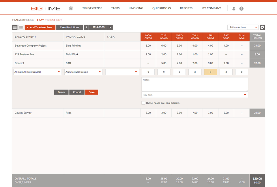 BigTime Task Dashboard